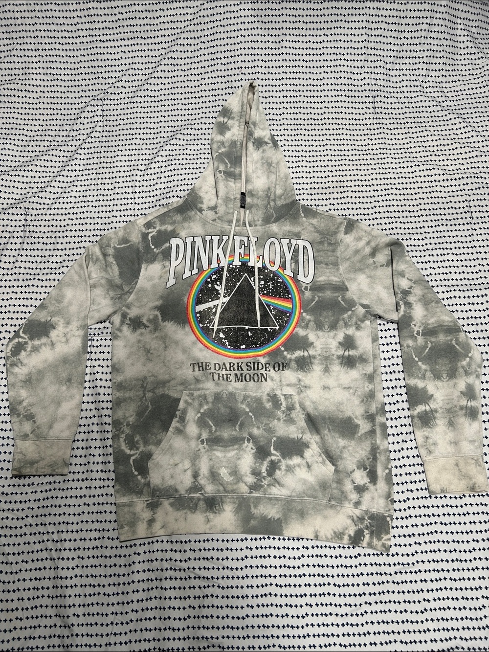 Men’s Large Gray and White Pink Floyd Hoodie